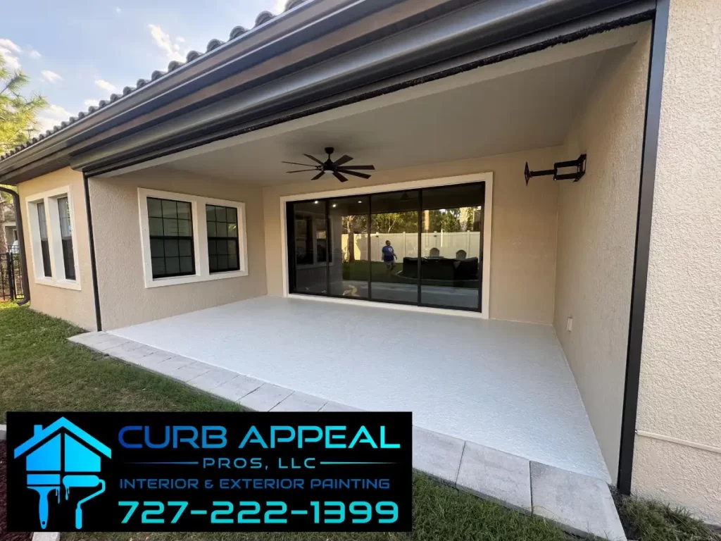 Fresh paint and stucco makes the house gorgeous
